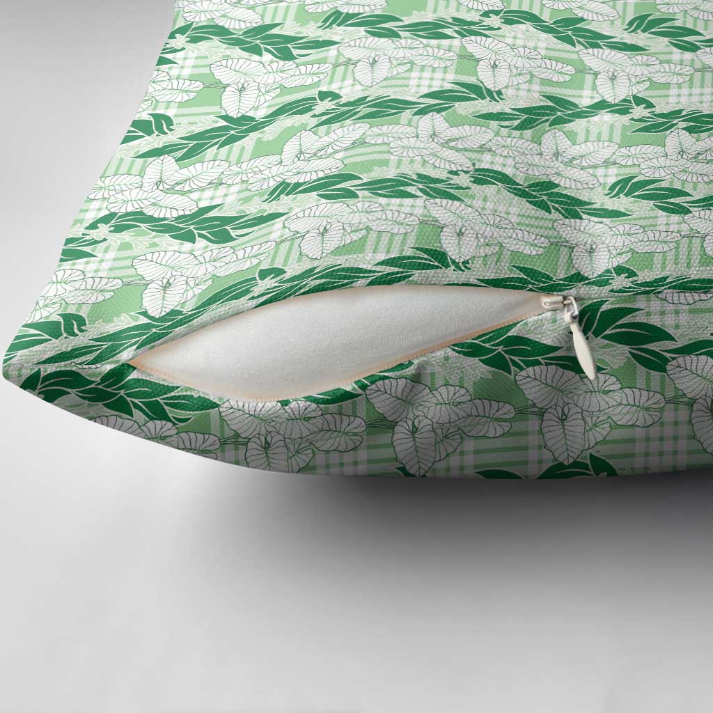Hawaii Ti Leaf Maile Tuberose Lei Pillow Cover With Hanalei Leaf Green LT05 - Polynesian Pride