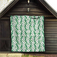 Hawaii Ti Leaf Maile Tuberose Lei Quilt With Hanalei Leaf Green