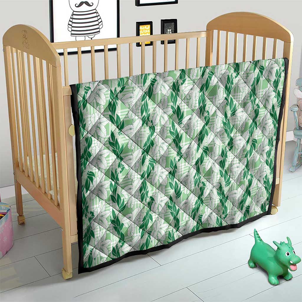 Hawaii Ti Leaf Maile Tuberose Lei Quilt With Hanalei Leaf Green