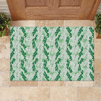 Hawaii Ti Leaf Maile Tuberose Lei Rubber Doormat With Hanalei Leaf Green LT05 Green - Polynesian Pride