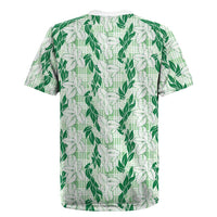 Hawaii Ti Leaf Maile Tuberose Lei Rugby Jersey With Hanalei Leaf Green LT05 - Polynesian Pride