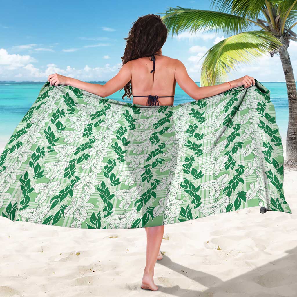 Hawaii Ti Leaf Maile Tuberose Lei Sarong With Hanalei Leaf Green LT05 - Polynesian Pride