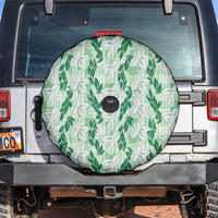 Hawaii Ti Leaf Maile Tuberose Lei Spare Tire Cover With Hanalei Leaf Green