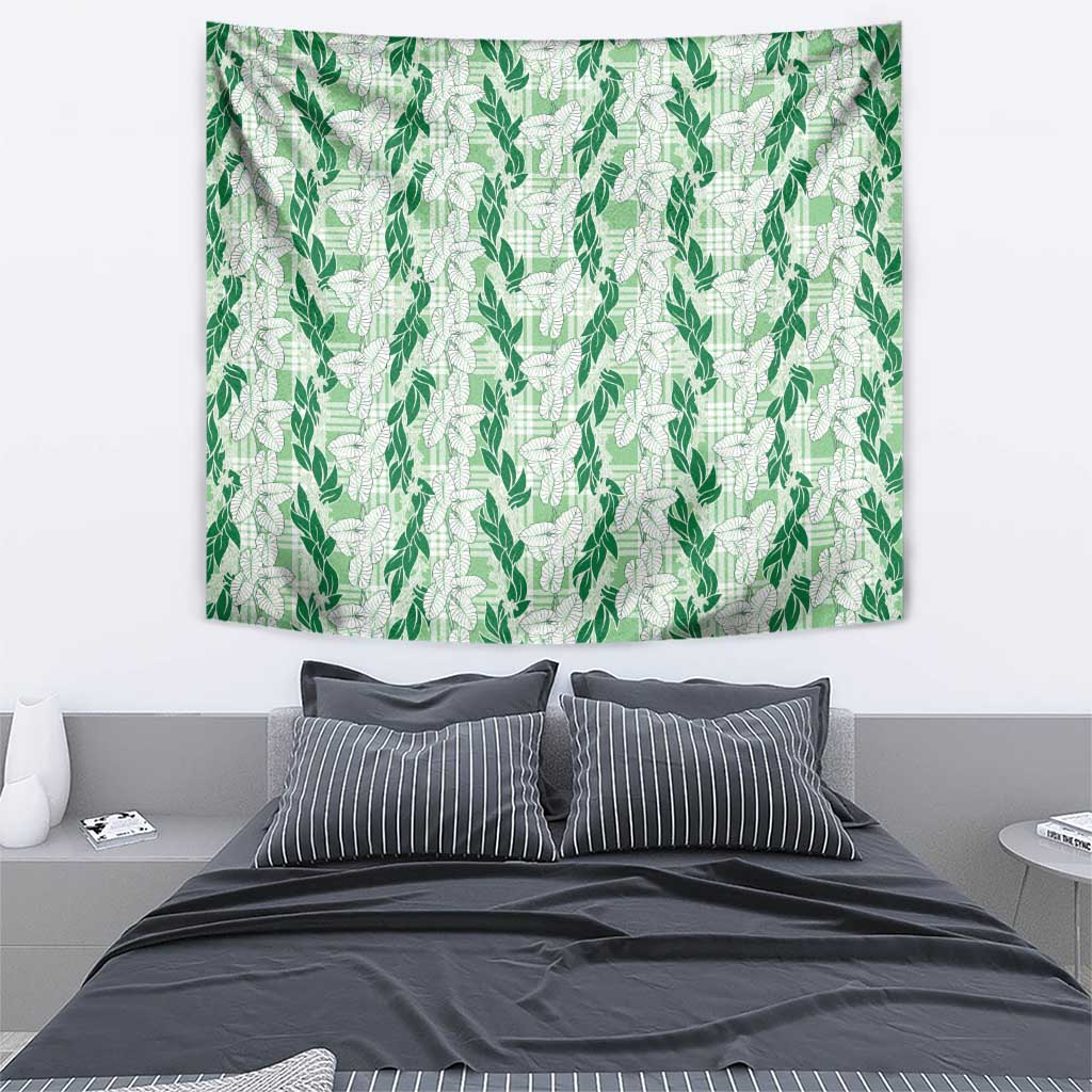 Hawaii Ti Leaf Maile Tuberose Lei Tapestry With Hanalei Leaf Green LT05 - Polynesian Pride