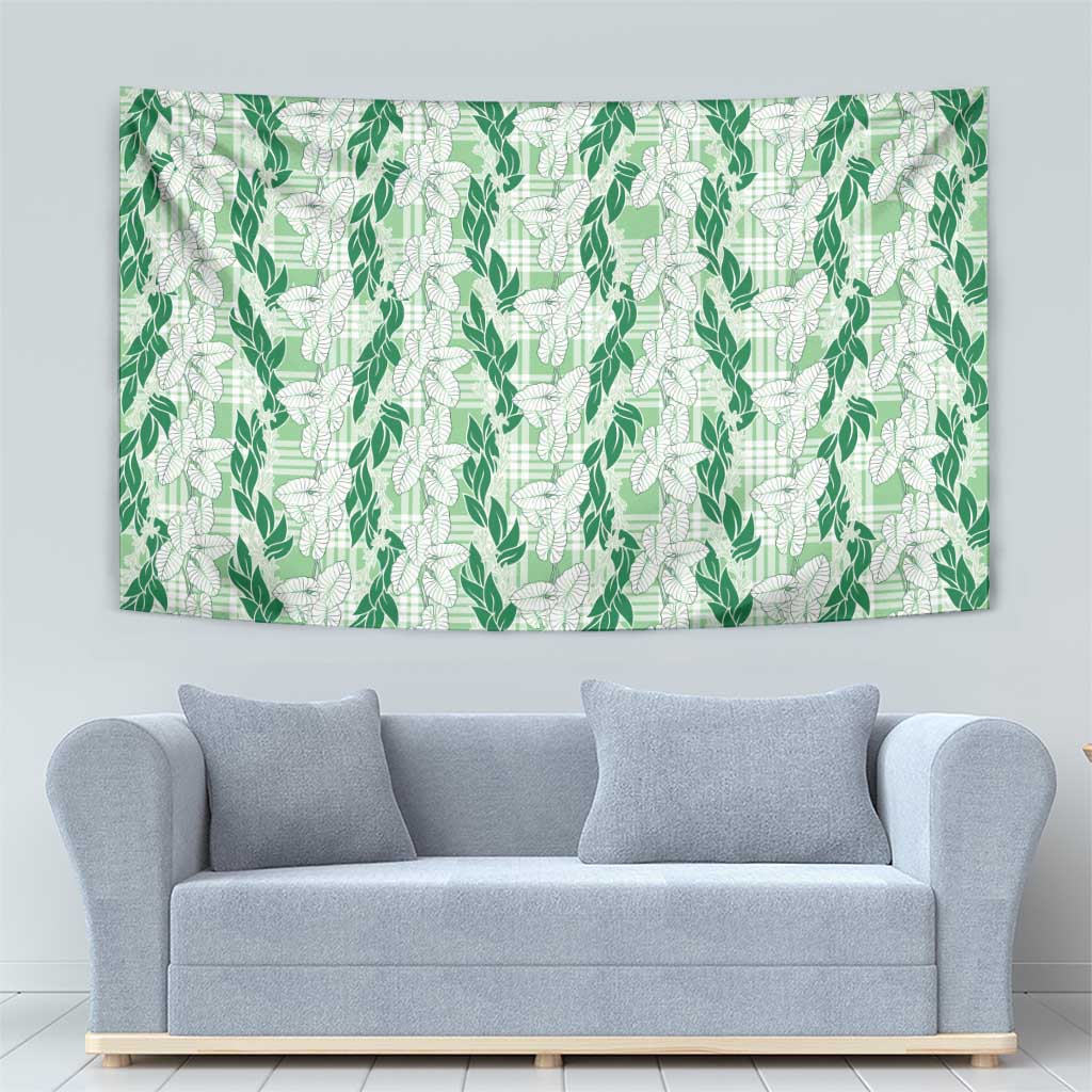 Hawaii Ti Leaf Maile Tuberose Lei Tapestry With Hanalei Leaf Green LT05 - Polynesian Pride