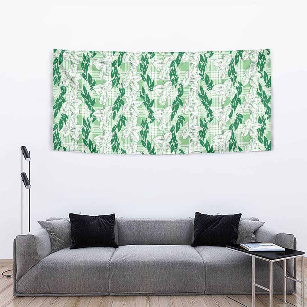 Hawaii Ti Leaf Maile Tuberose Lei Tapestry With Hanalei Leaf Green LT05 - Polynesian Pride