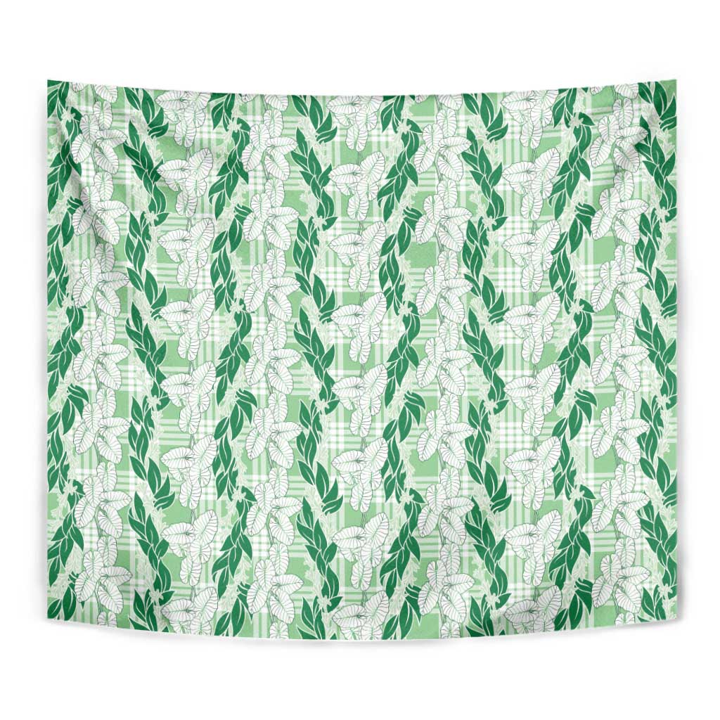 Hawaii Ti Leaf Maile Tuberose Lei Tapestry With Hanalei Leaf Green LT05 - Polynesian Pride