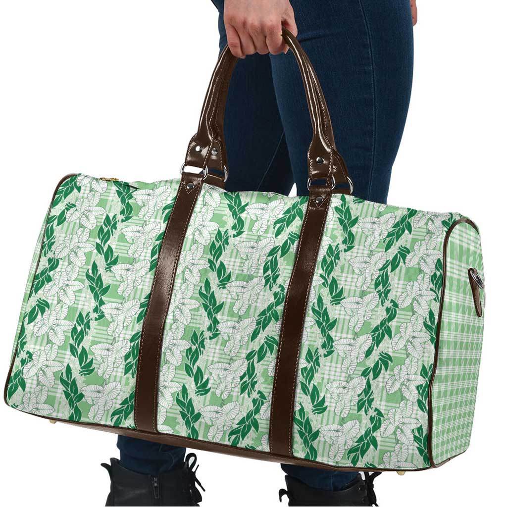 Hawaii Ti Leaf Maile Tuberose Lei Travel Bag With Hanalei Leaf Green LT05 - Polynesian Pride