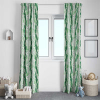 Hawaii Ti Leaf Maile Tuberose Lei Window Curtain With Hanalei Leaf Green LT05 - Polynesian Pride