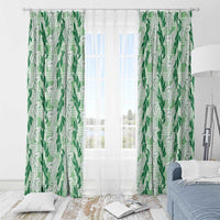 Hawaii Ti Leaf Maile Tuberose Lei Window Curtain With Hanalei Leaf Green LT05 - Polynesian Pride