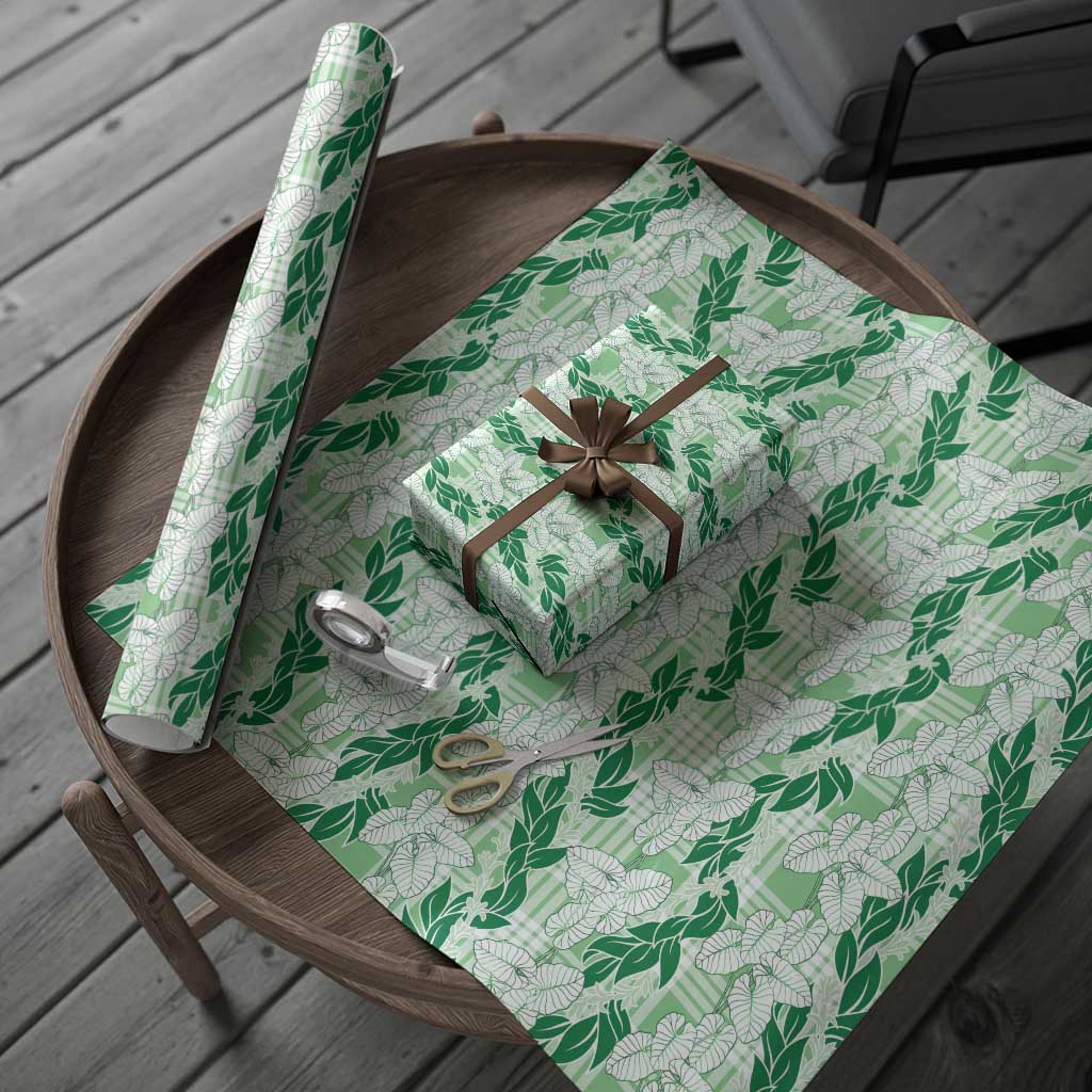 Hawaii Ti Leaf Maile Tuberose Lei Wrapping Paper With Hanalei Leaf Green LT05 - Polynesian Pride