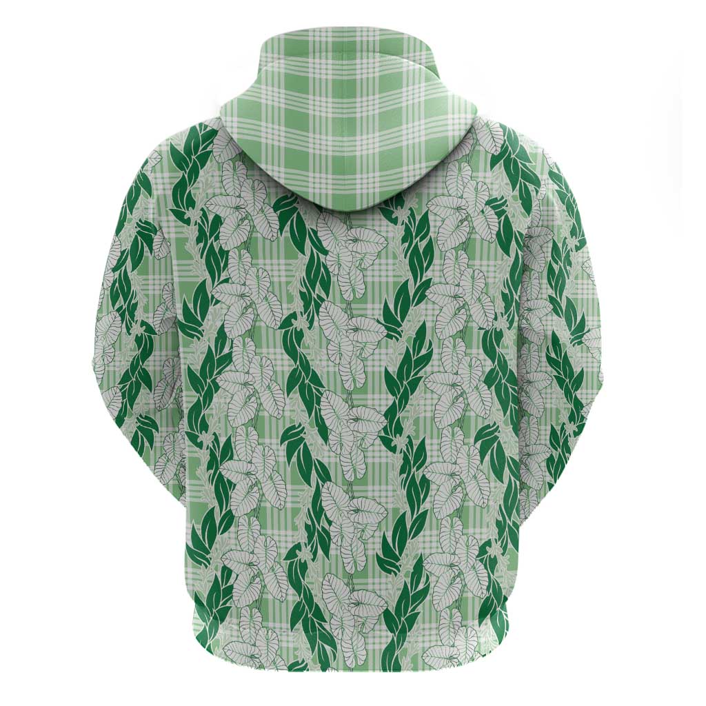 Hawaii Ti Leaf Maile Tuberose Lei Zip Hoodie With Hanalei Leaf Green LT05 - Polynesian Pride