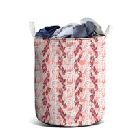 Hawaii Ti Leaf Maile Tuberose Lei Laundry Basket With Hanalei Leaf Red