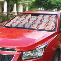 Hawaii Ti Leaf Maile Tuberose Lei Auto Sun Shade With Hanalei Leaf Red LT05 - Polynesian Pride