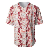 Hawaii Ti Leaf Maile Tuberose Lei Baseball Jersey With Hanalei Leaf Red LT05 Red - Polynesian Pride