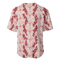 Hawaii Ti Leaf Maile Tuberose Lei Baseball Jersey With Hanalei Leaf Red LT05 - Polynesian Pride