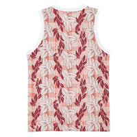 Hawaii Ti Leaf Maile Tuberose Lei Basketball Jersey With Hanalei Leaf Red LT05 - Polynesian Pride