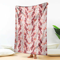 Hawaii Ti Leaf Maile Tuberose Lei Blanket With Hanalei Leaf Red LT05 - Polynesian Pride
