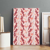 Hawaii Ti Leaf Maile Tuberose Lei Canvas Wall Art With Hanalei Leaf Red LT05 - Polynesian Pride