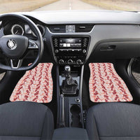 Hawaii Ti Leaf Maile Tuberose Lei Car Mats With Hanalei Leaf Red LT05 Set 2pcs - Front Red - Polynesian Pride