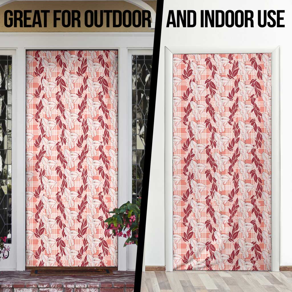 Hawaii Ti Leaf Maile Tuberose Lei Door Cover With Hanalei Leaf Red LT05 - Polynesian Pride