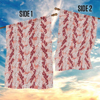 Hawaii Ti Leaf Maile Tuberose Lei Garden Flag With Hanalei Leaf Red LT05 - Polynesian Pride