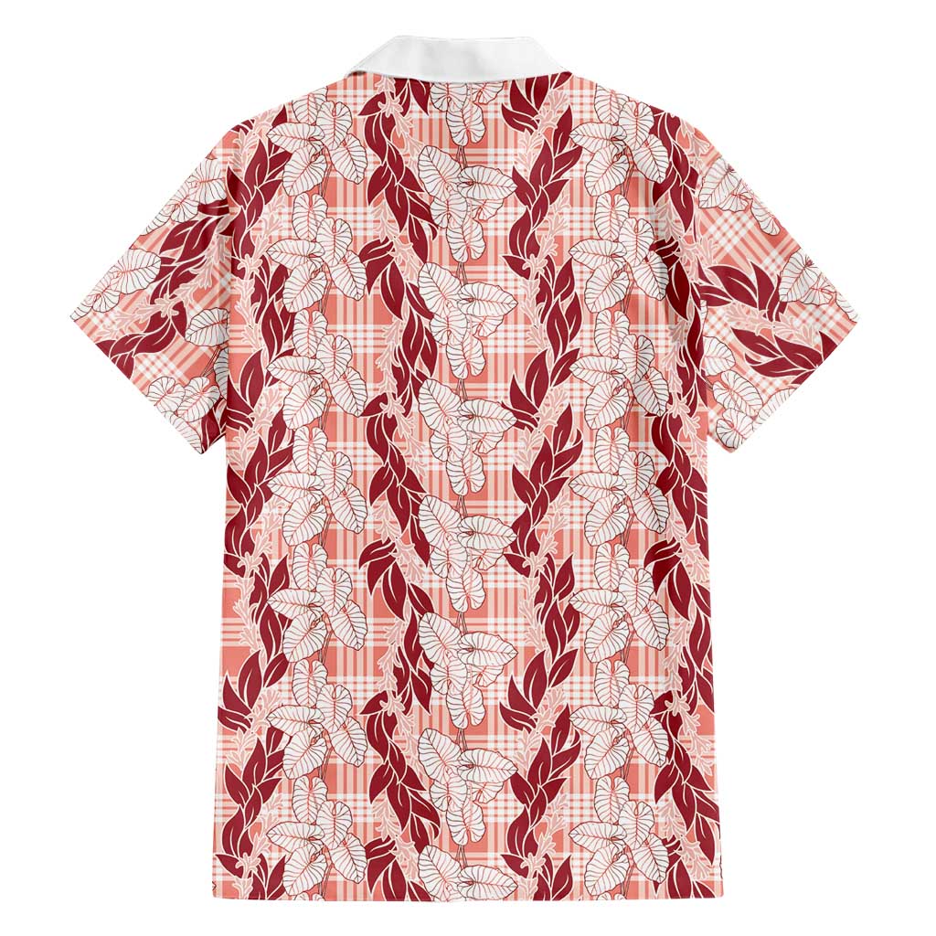 Hawaii Ti Leaf Maile Tuberose Lei Hawaiian Shirt With Hanalei Leaf Red LT05 - Polynesian Pride