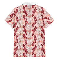 Hawaii Ti Leaf Maile Tuberose Lei Hawaiian Shirt With Hanalei Leaf Red LT05 - Polynesian Pride