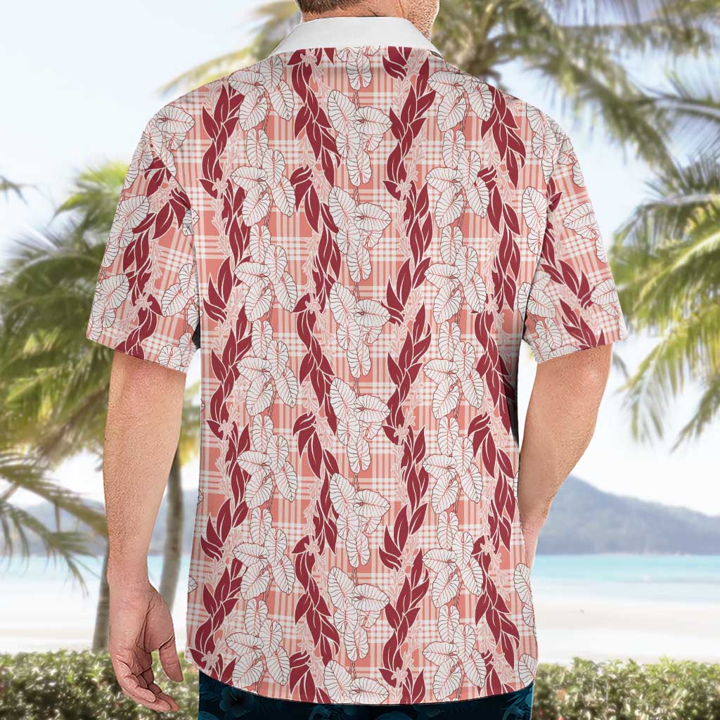 Hawaii Ti Leaf Maile Tuberose Lei Hawaiian Shirt With Hanalei Leaf Red LT05 - Polynesian Pride