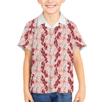 Hawaii Ti Leaf Maile Tuberose Lei Hawaiian Shirt With Hanalei Leaf Red LT05 - Polynesian Pride