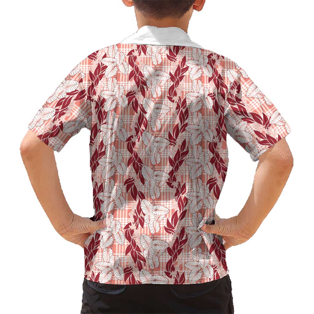 Hawaii Ti Leaf Maile Tuberose Lei Hawaiian Shirt With Hanalei Leaf Red LT05 - Polynesian Pride