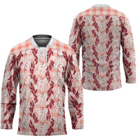 Hawaii Ti Leaf Maile Tuberose Lei Hockey Jersey With Hanalei Leaf Red LT05 - Polynesian Pride