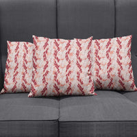 Hawaii Ti Leaf Maile Tuberose Lei Pillow Cover With Hanalei Leaf Red LT05 - Polynesian Pride