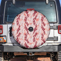 Hawaii Ti Leaf Maile Tuberose Lei Spare Tire Cover With Hanalei Leaf Red LT05 Red - Polynesian Pride