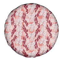 Hawaii Ti Leaf Maile Tuberose Lei Spare Tire Cover With Hanalei Leaf Red LT05 - Polynesian Pride