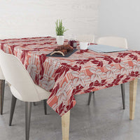 Hawaii Ti Leaf Maile Tuberose Lei Tablecloth With Hanalei Leaf Red LT05 - Polynesian Pride