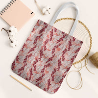 Hawaii Ti Leaf Maile Tuberose Lei Tote Bag With Hanalei Leaf Red