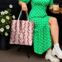 Hawaii Ti Leaf Maile Tuberose Lei Tote Bag With Hanalei Leaf Red