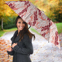 Hawaii Ti Leaf Maile Tuberose Lei Umbrella With Hanalei Leaf Red LT05 - Polynesian Pride
