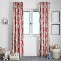 Hawaii Ti Leaf Maile Tuberose Lei Window Curtain With Hanalei Leaf Red LT05 - Polynesian Pride