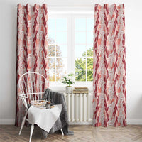 Hawaii Ti Leaf Maile Tuberose Lei Window Curtain With Hanalei Leaf Red LT05 - Polynesian Pride