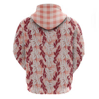 Hawaii Ti Leaf Maile Tuberose Lei Zip Hoodie With Hanalei Leaf Red LT05 - Polynesian Pride