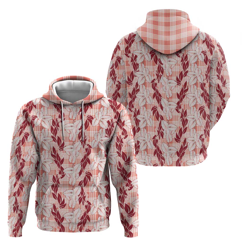 Hawaii Ti Leaf Maile Tuberose Lei Zip Hoodie With Hanalei Leaf Red LT05 - Polynesian Pride
