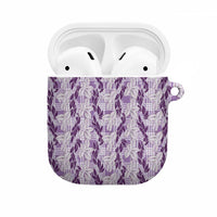 Hawaii Ti Leaf Maile Tuberose Lei AirPods Case With Hanalei Leaf Purple