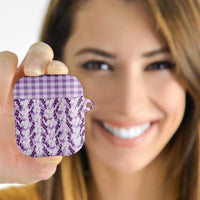 Hawaii Ti Leaf Maile Tuberose Lei AirPods Case With Hanalei Leaf Purple
