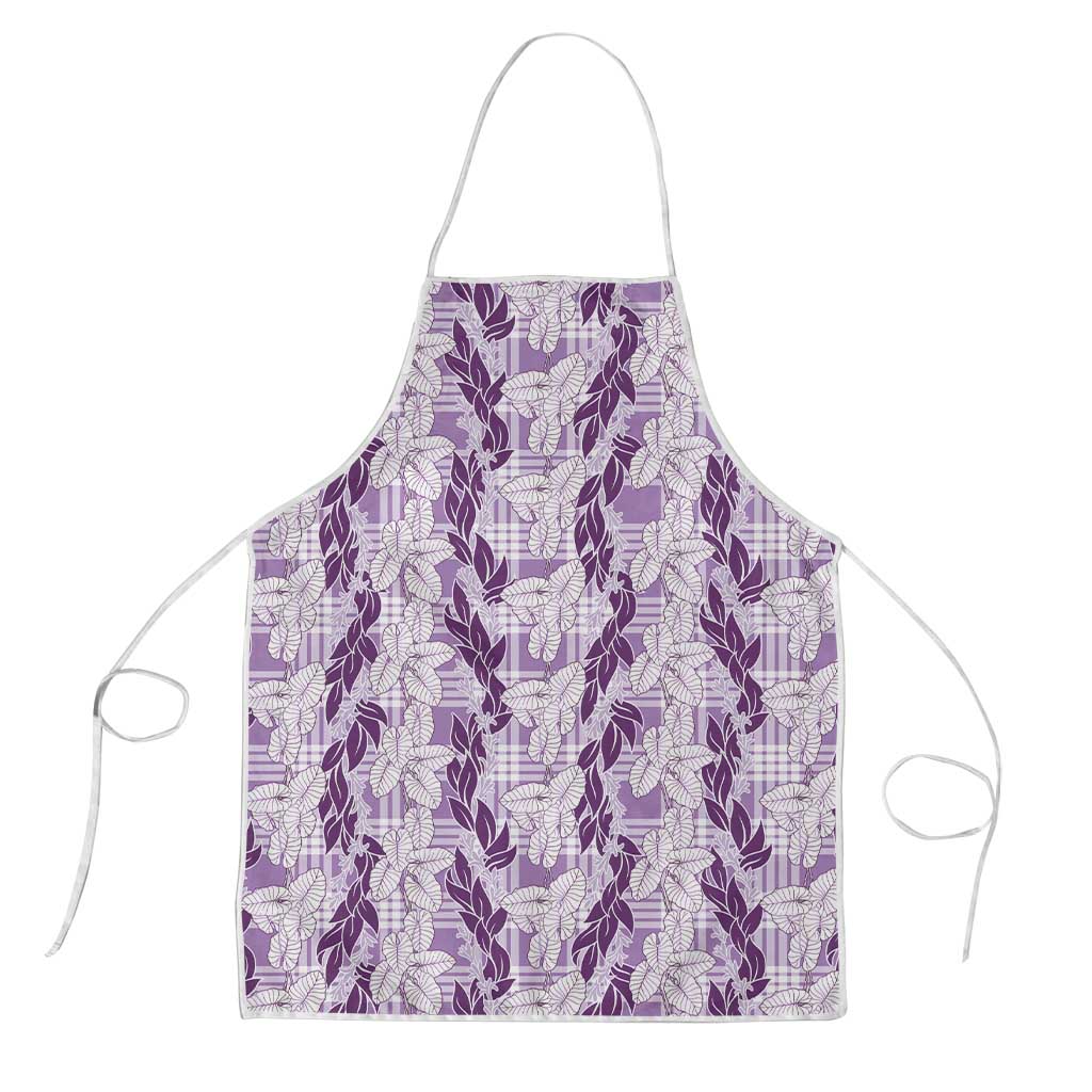 Hawaii Ti Leaf Maile Tuberose Lei Apron With Hanalei Leaf Purple LT05 Purple - Polynesian Pride