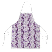 Hawaii Ti Leaf Maile Tuberose Lei Apron With Hanalei Leaf Purple LT05 Purple - Polynesian Pride