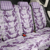Hawaii Ti Leaf Maile Tuberose Lei Back Car Seat Cover With Hanalei Leaf Purple LT05 - Polynesian Pride