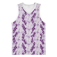 Hawaii Ti Leaf Maile Tuberose Lei Basketball Jersey With Hanalei Leaf Purple LT05 Unisex Purple - Polynesian Pride