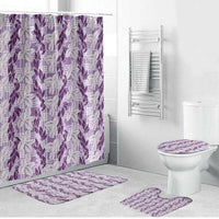 Hawaii Ti Leaf Maile Tuberose Lei Bathroom Set With Hanalei Leaf Purple